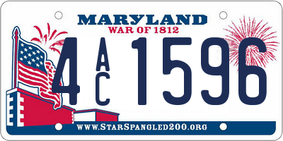 MD license plate 4AC1596