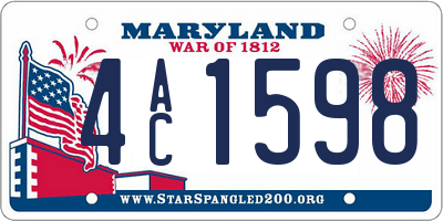 MD license plate 4AC1598