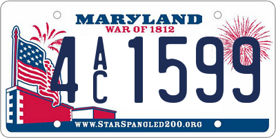 MD license plate 4AC1599
