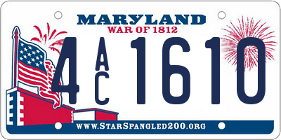 MD license plate 4AC1610