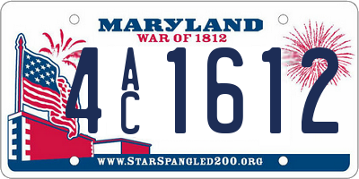 MD license plate 4AC1612