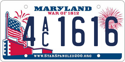 MD license plate 4AC1616
