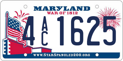 MD license plate 4AC1625