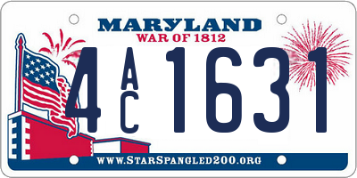 MD license plate 4AC1631