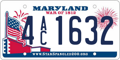 MD license plate 4AC1632
