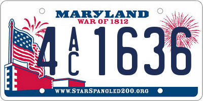MD license plate 4AC1636