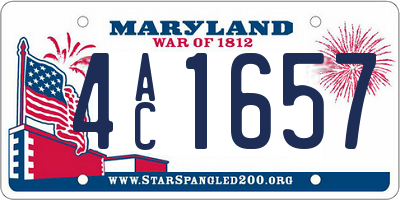MD license plate 4AC1657