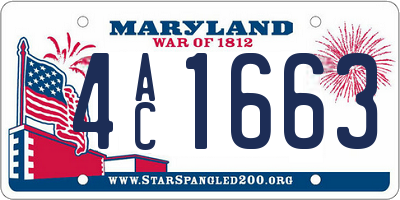 MD license plate 4AC1663