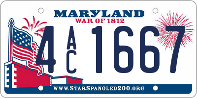 MD license plate 4AC1667