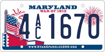MD license plate 4AC1670
