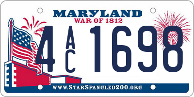 MD license plate 4AC1698