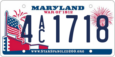 MD license plate 4AC1718