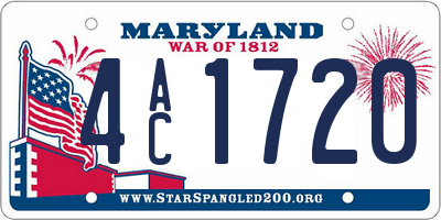 MD license plate 4AC1720
