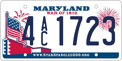 MD license plate 4AC1723