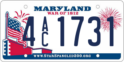 MD license plate 4AC1731