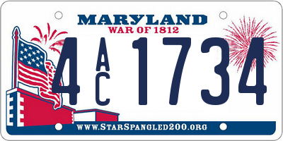 MD license plate 4AC1734