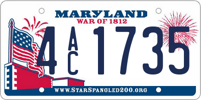 MD license plate 4AC1735