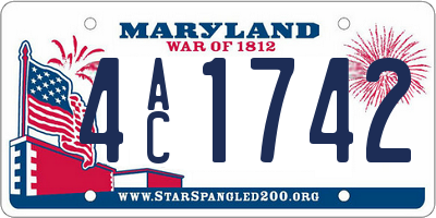 MD license plate 4AC1742
