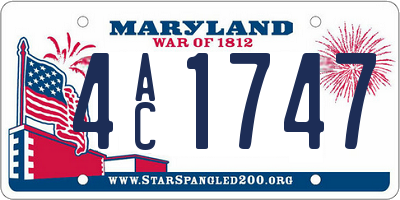 MD license plate 4AC1747