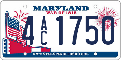MD license plate 4AC1750