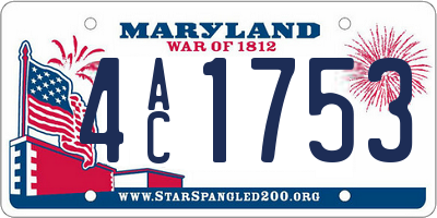 MD license plate 4AC1753