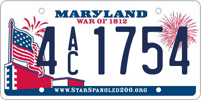 MD license plate 4AC1754