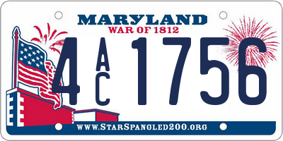 MD license plate 4AC1756