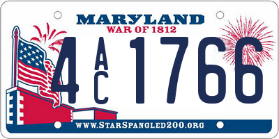 MD license plate 4AC1766