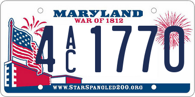 MD license plate 4AC1770