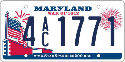 MD license plate 4AC1771