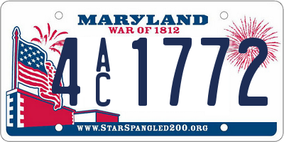 MD license plate 4AC1772