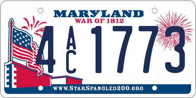 MD license plate 4AC1773