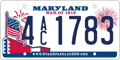 MD license plate 4AC1783