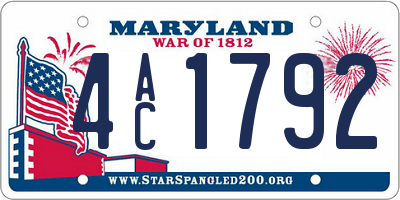 MD license plate 4AC1792