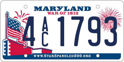 MD license plate 4AC1793