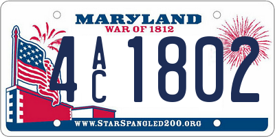 MD license plate 4AC1802