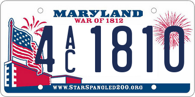 MD license plate 4AC1810