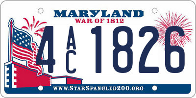 MD license plate 4AC1826