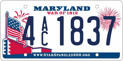 MD license plate 4AC1837