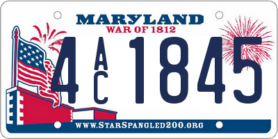 MD license plate 4AC1845