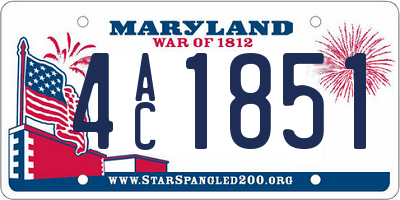MD license plate 4AC1851
