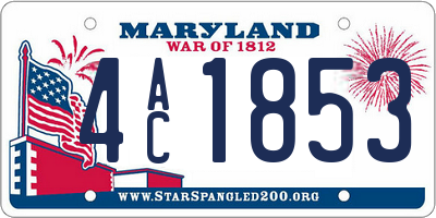MD license plate 4AC1853