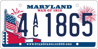 MD license plate 4AC1865