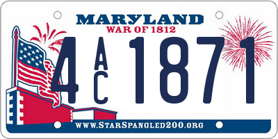 MD license plate 4AC1871