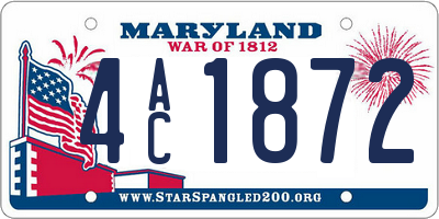 MD license plate 4AC1872