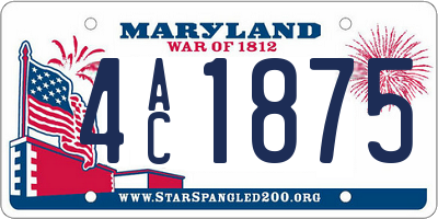 MD license plate 4AC1875