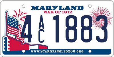 MD license plate 4AC1883