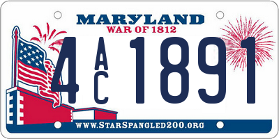 MD license plate 4AC1891