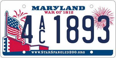 MD license plate 4AC1893