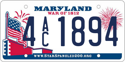 MD license plate 4AC1894
